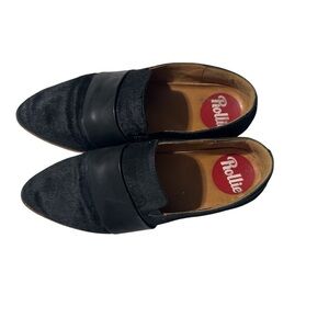 Rollie Madison Albert Strap Loafers – Black Cowhide & Leather – EU 36 (US 5.5-6)